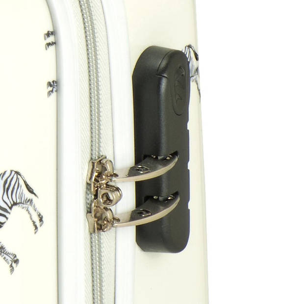 Princess Traveller Trendy Animal Collection - Zebra - Wit - 56cm