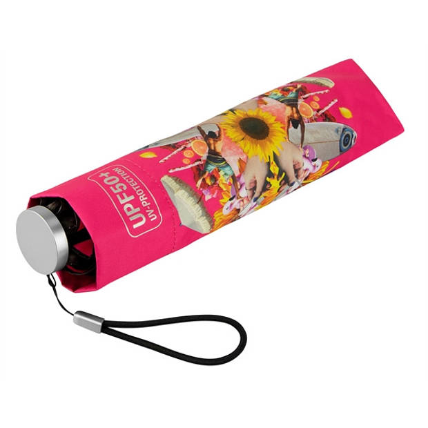 miniMAX paraplu UPF50+ 92 cm polyester zwart/roze