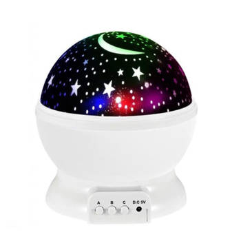 iBello sterrenhemel projector LED-nachtlamp kinderkamer wit