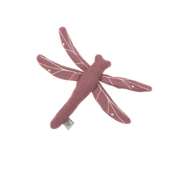 Lässig gebreid speeltje en knuffel met rammelaar knetter Garden Explorer Dragonfly red