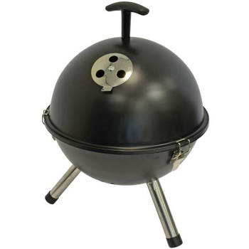 Compleet pakket: Barbecue tafelmodel kogel, Ø32cm zwart met houtskool en aanmaakblokjes