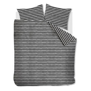 Ariadne at Home dekbedovertrek Knit Stripes - Zwart/Wit - 2-Persoons 200x200/220 cm