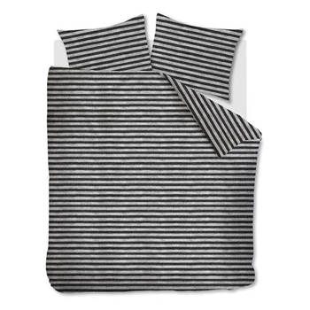 Ariadne at Home dekbedovertrek Knit Stripes - Zwart/Wit - 1-Persoons 140x200/220 cm