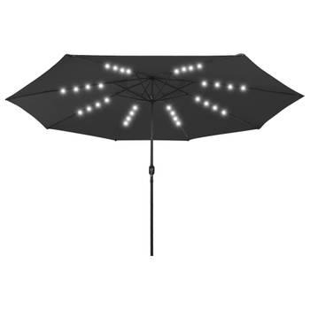 The Living Store Parasol Terras - 400 x 267 cm - LED-verlichting - Zwart