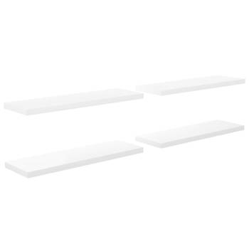 vidaXL Wandschappen zwevend 4 st 120x23,5x3,8 cm MDF hoogglans wit