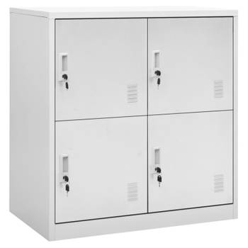 vidaXL Lockerkasten 2 st 90x45x92,5 cm staal lichtgrijs