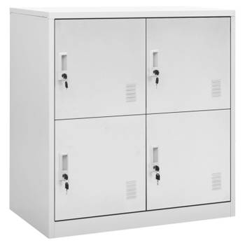 vidaXL Lockerkast 90x45x92,5 cm staal lichtgrijs