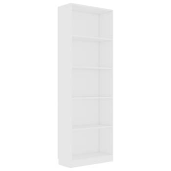 vidaXL Boekenkast met 5 schappen 60x24x175 cm bewerkt hout wit