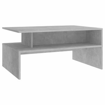 vidaXL Salontafel 90x60x42,5 cm bewerkt hout betongrijs