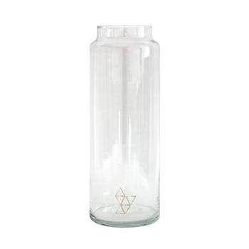 TAK Design - Drinken Waterglas XL Handgemaakt 10/30 Gold Triangle - Glas - Goud