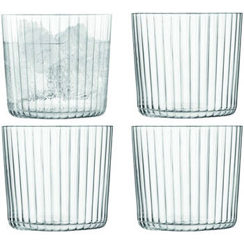 L.S.A. - Gio Line Tumbler Glas 310 ml Set van 4 Stuks - Glas - Transparant
