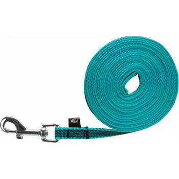 Trixie hondenlooplijn 5 meter singelband/rubber turquoise