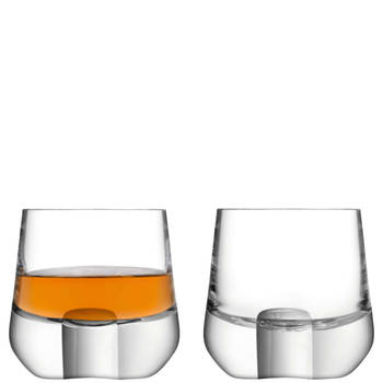 L.S.A. - Whiskey Cut Tumbler Glas 180 ml Set van 2 Stuks - Glas - Transparant