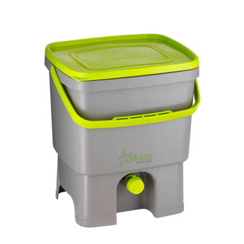 Skaza - Organko Compost Emmer 16 liter met 1 Kg Bokashi Bran - Polypropyleen - Grijs