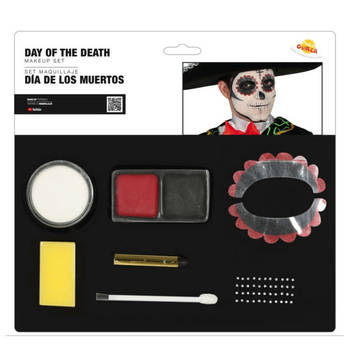 Fiestas Schmink setje Day of the Dead - sugar skull make-up verkleed set - Halloween/Carnaval accessoires - Schmink