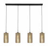 Freelight Hanglamp Cestino 4 lichts L 120 cm zwart - goud