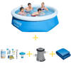 Bestway Zwembad - Fast Set - 244 x 66 cm - Inclusief WAYS Onderhoudspakket, Filterpomp & Grondzeil