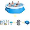 Bestway Zwembad - Fast Set - 244 x 66 cm - Inclusief WAYS Onderhoudspakket, Filterpomp & Grondzeil