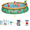 Bestway Zwembad - Fast Set - Paradijs Bloemen - 457 x 84 cm - Inclusief WAYS Onderhoudspakket, Filterpomp & Filter