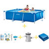 Intex Zwembad - Frame Pool - 220 x 150 x 60 cm - Inclusief WAYS Onderhoudspakket, Filterpomp & Grondzeil