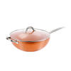 Swiss Pro+ Geperst Aluminium Wok Met Deksel 28CM Koper