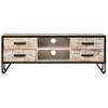 The Living Store TV Meubel - Acacia - 110x30x41 cm - Grijs