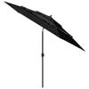 The Living Store Parasol 300x243 cm - UV-beschermend polyester - Gepoedercoat aluminium - 3-laags