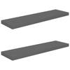 vidaXL Wandschappen zwevend 2 st 90x23,5x3,8 cm MDF hoogglans grijs