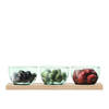 L.S.A. - Mia Tapasset op Serveerplank Set van 3 Stuks - Gerecycled Glas - Transparant