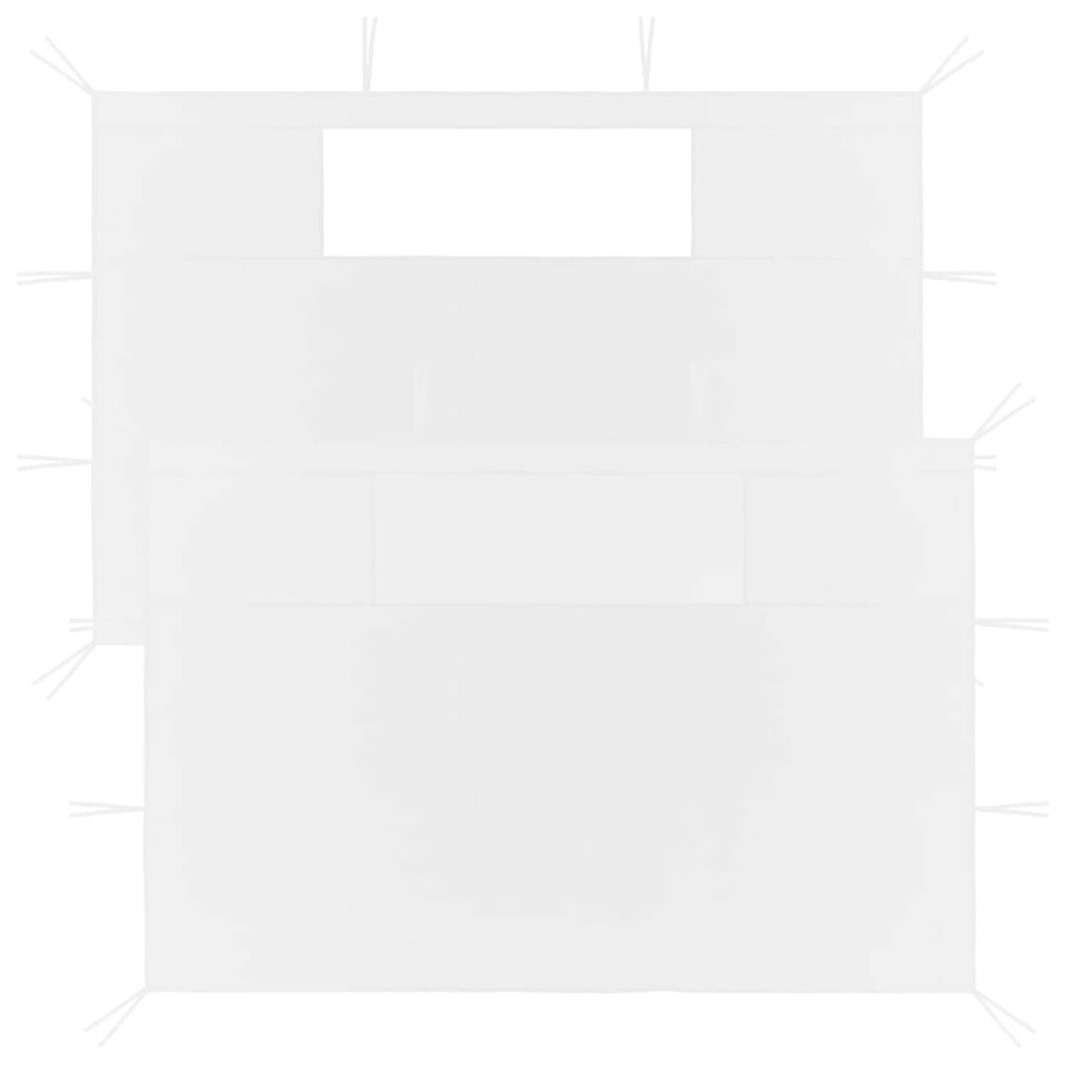 vidaXL Prieelzijwanden met ramen 2 st wit