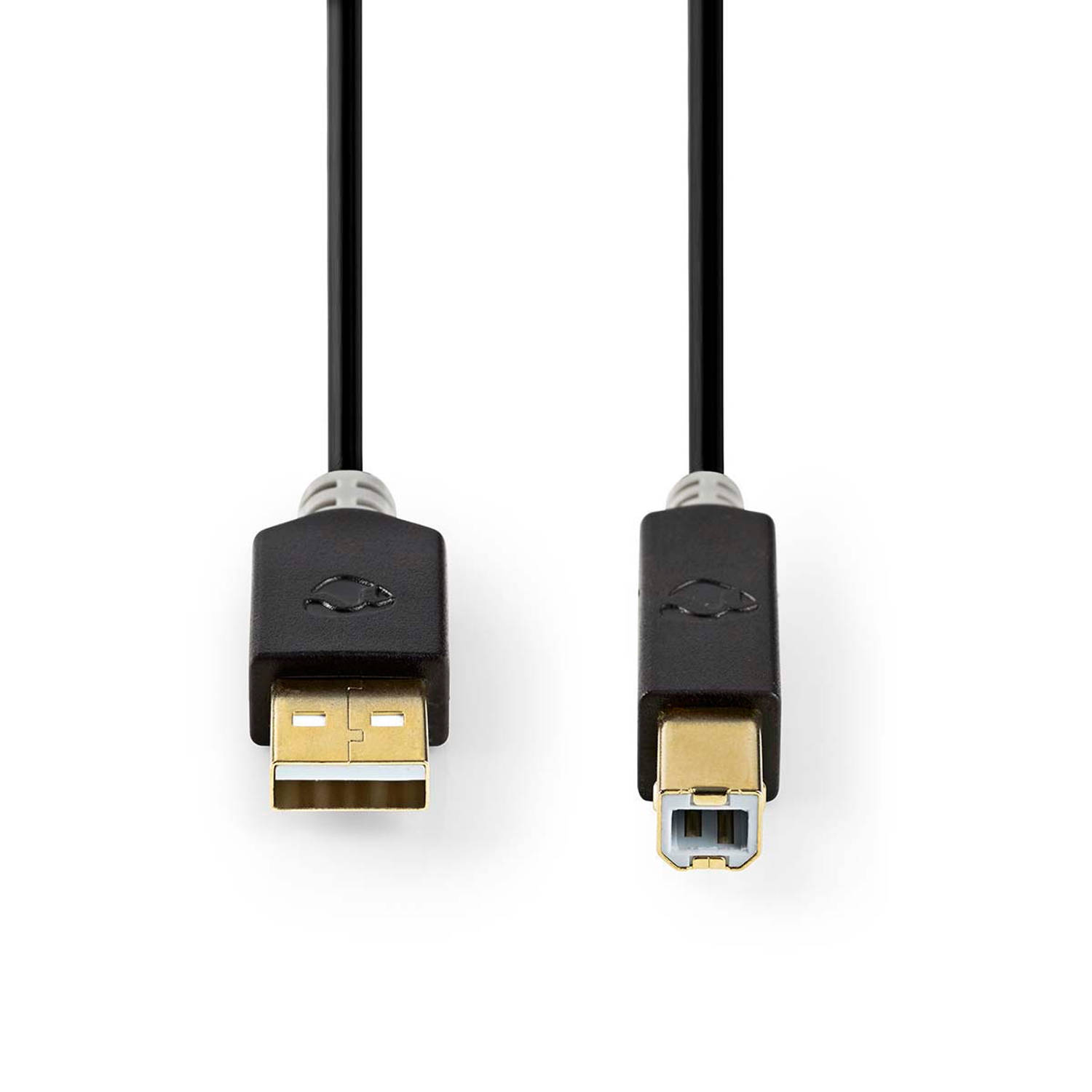 Kabel USB 2.0 | A male B male | 2,0 m | Antraciet