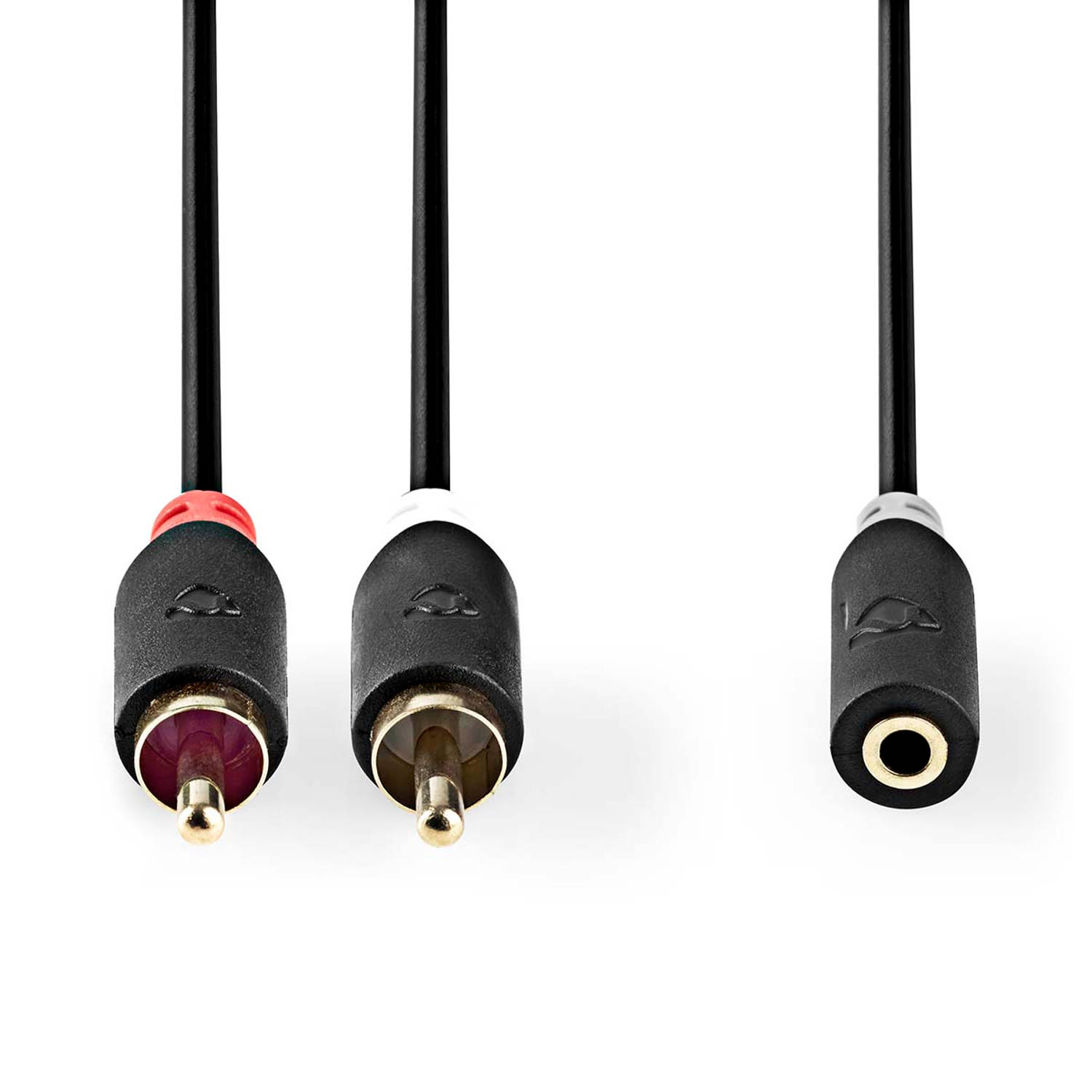 Stereo audiokabel | 2x RCA male 3,5 mm female | 0,2 m | Antraciet