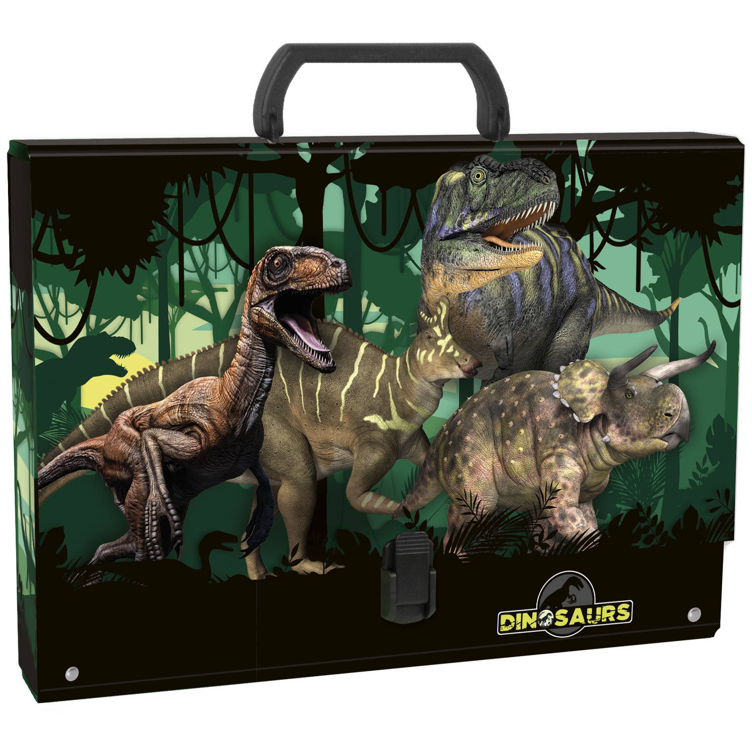 Dinosaurs Portfoliomap Jongens 33 X 25 Cm Karton Groen/zwart