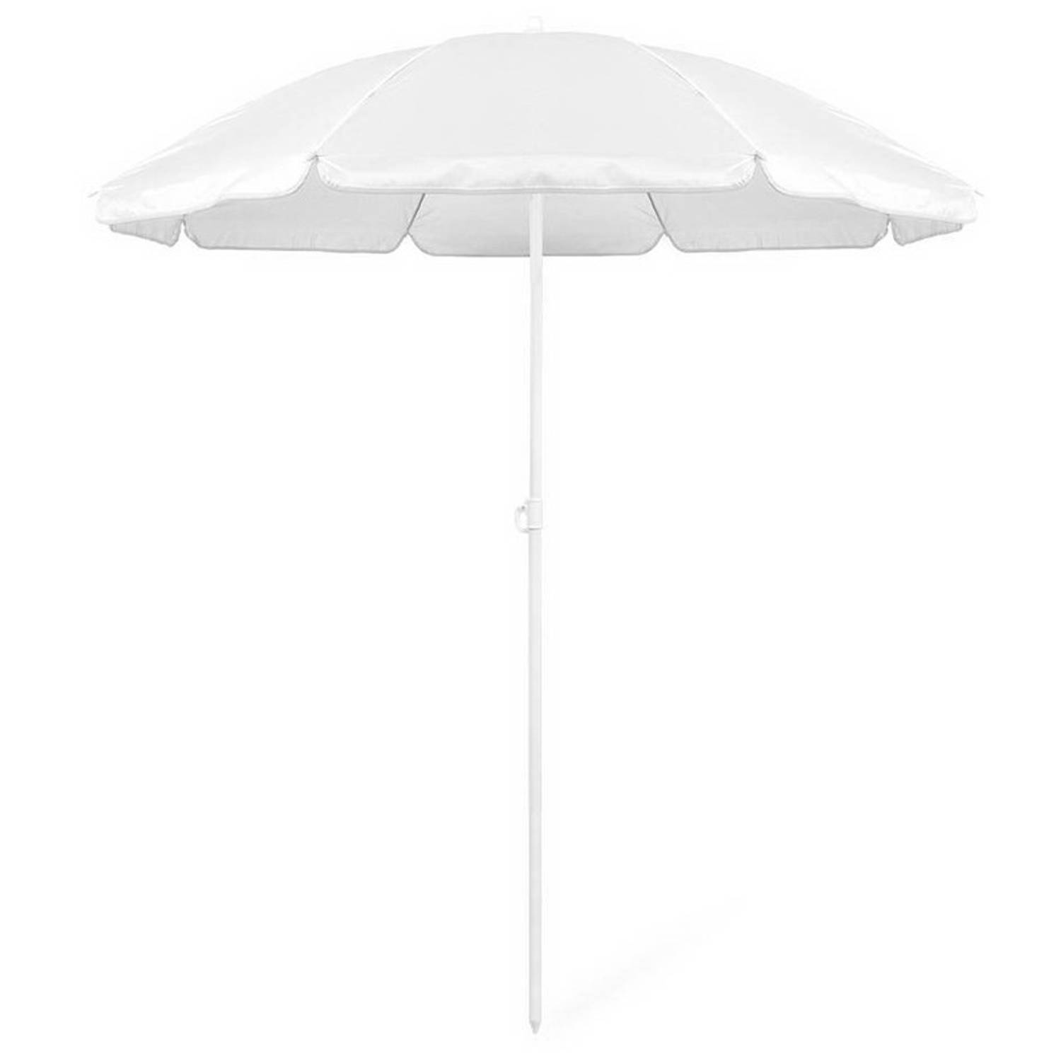 Wasserette Uiterlijk zijde Voordelige strandparasol wit 150 cm diameter - Parasols | Blokker