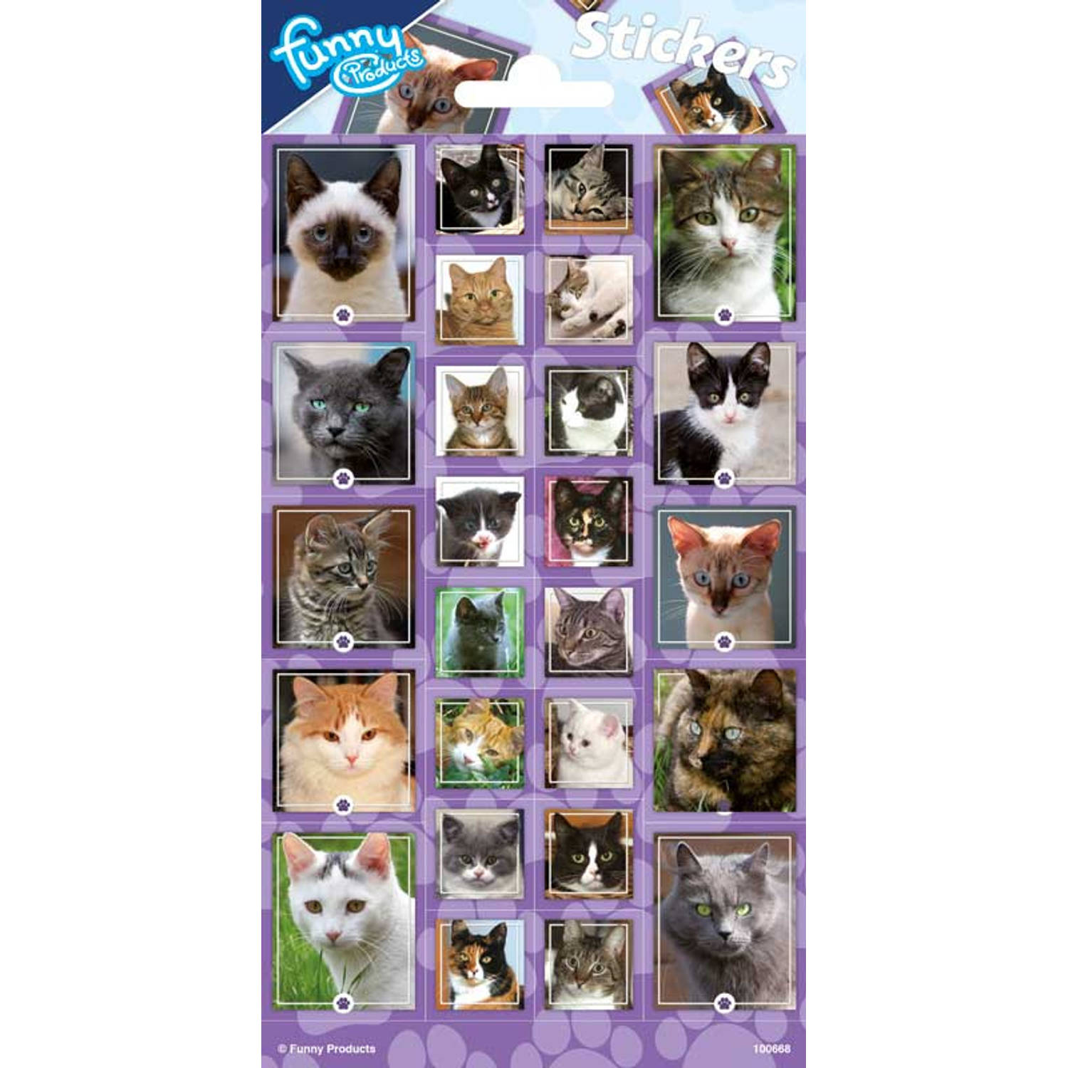 Funny Products stickerset Cats junior paars 26 stickers