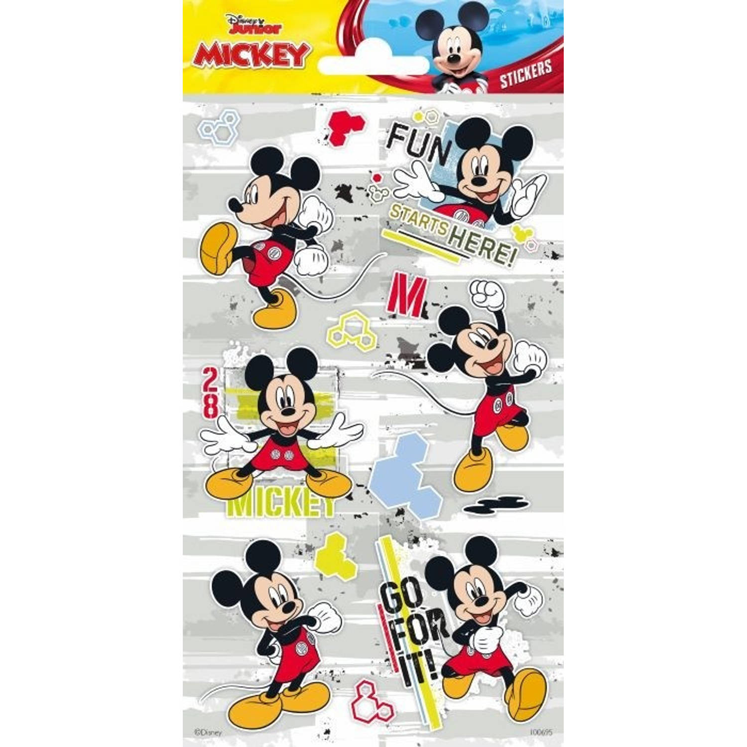 Funny Products stickers Mickey Mouse 20 x 10 cm papier 13 stuks
