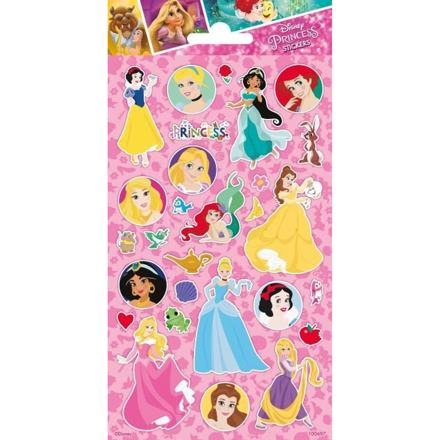 Funny Products stickers Princess 20 x 10 cm papier roze 28 stuks