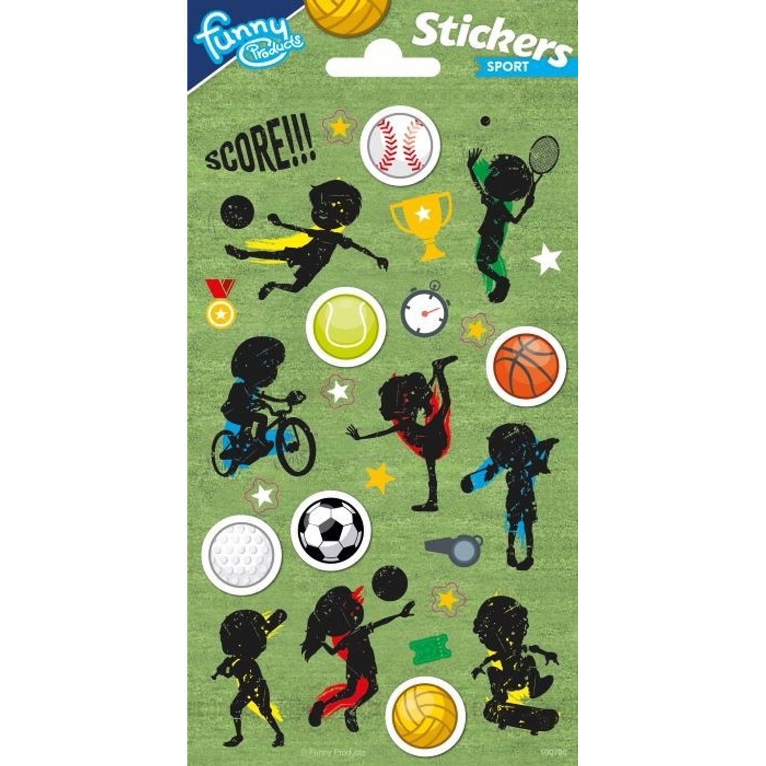 Funny Products stickers Soccer 20 x 10 cm papier groen 13 stuks