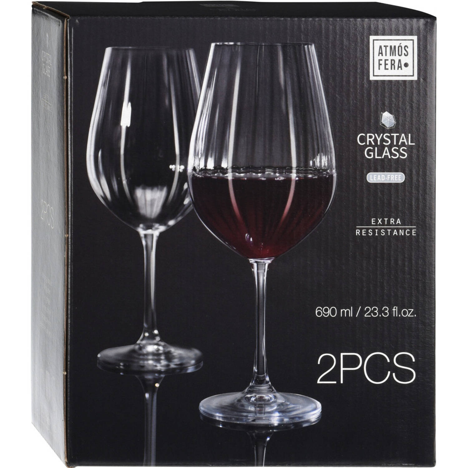 Praten sociaal Rood Voordeelpakket 12x Rode wijnglazen 69 cl/690 ml van kristalglas - Wijnglazen  | Blokker