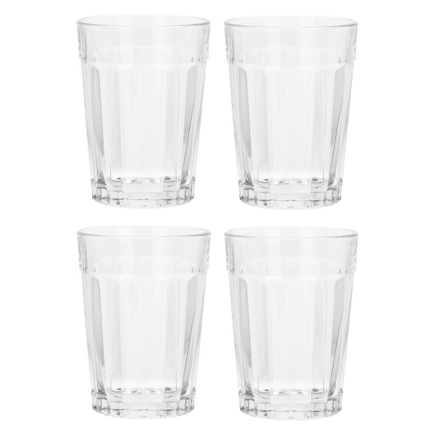 Set van 4x stuks drinkglazen/waterglazen van 250 ml transparant - Drinkglazen