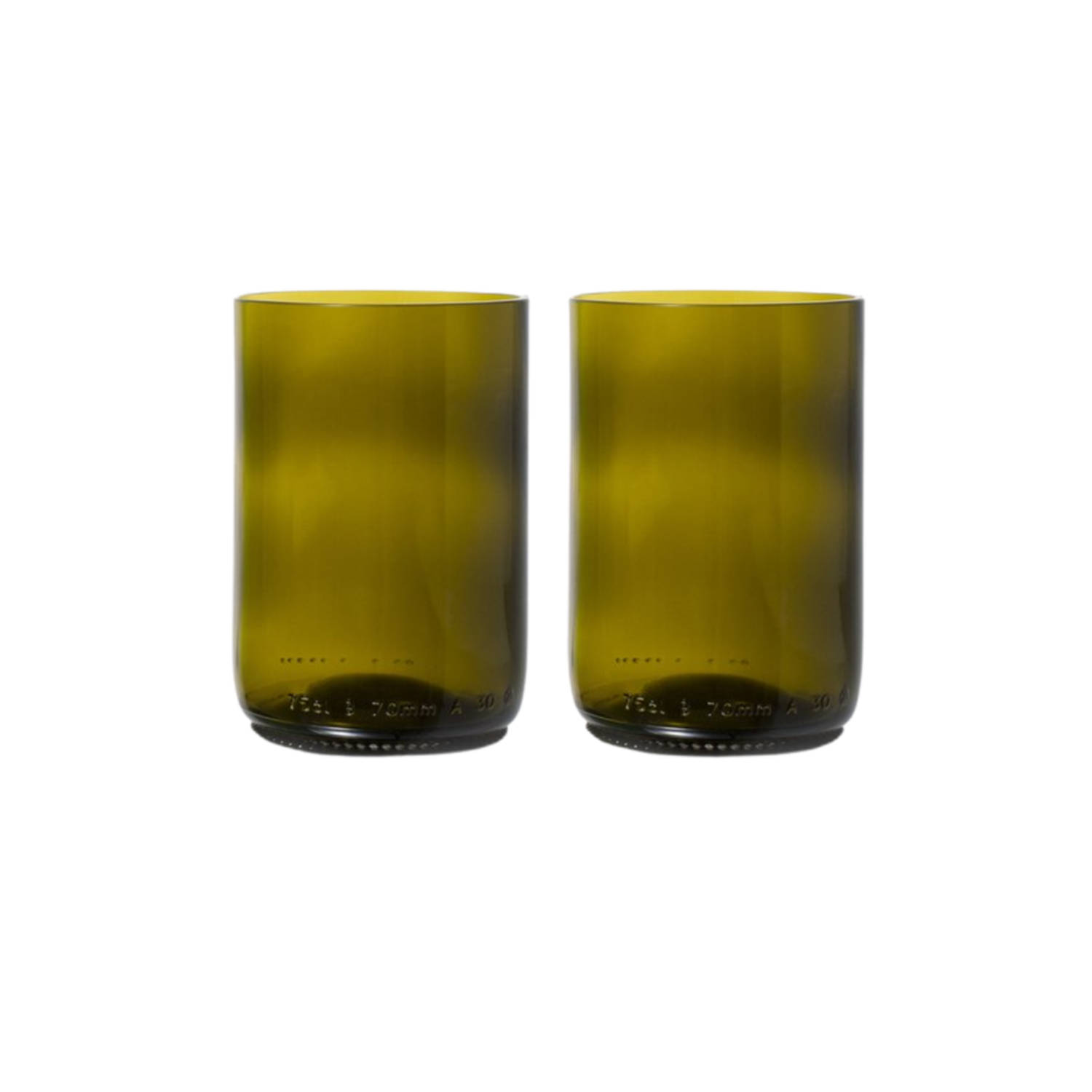 Cookinglife Waterglazen Rebottled Bruin 330 ml - 2 stuks - gemaakt van gerecyclede wijnflessen