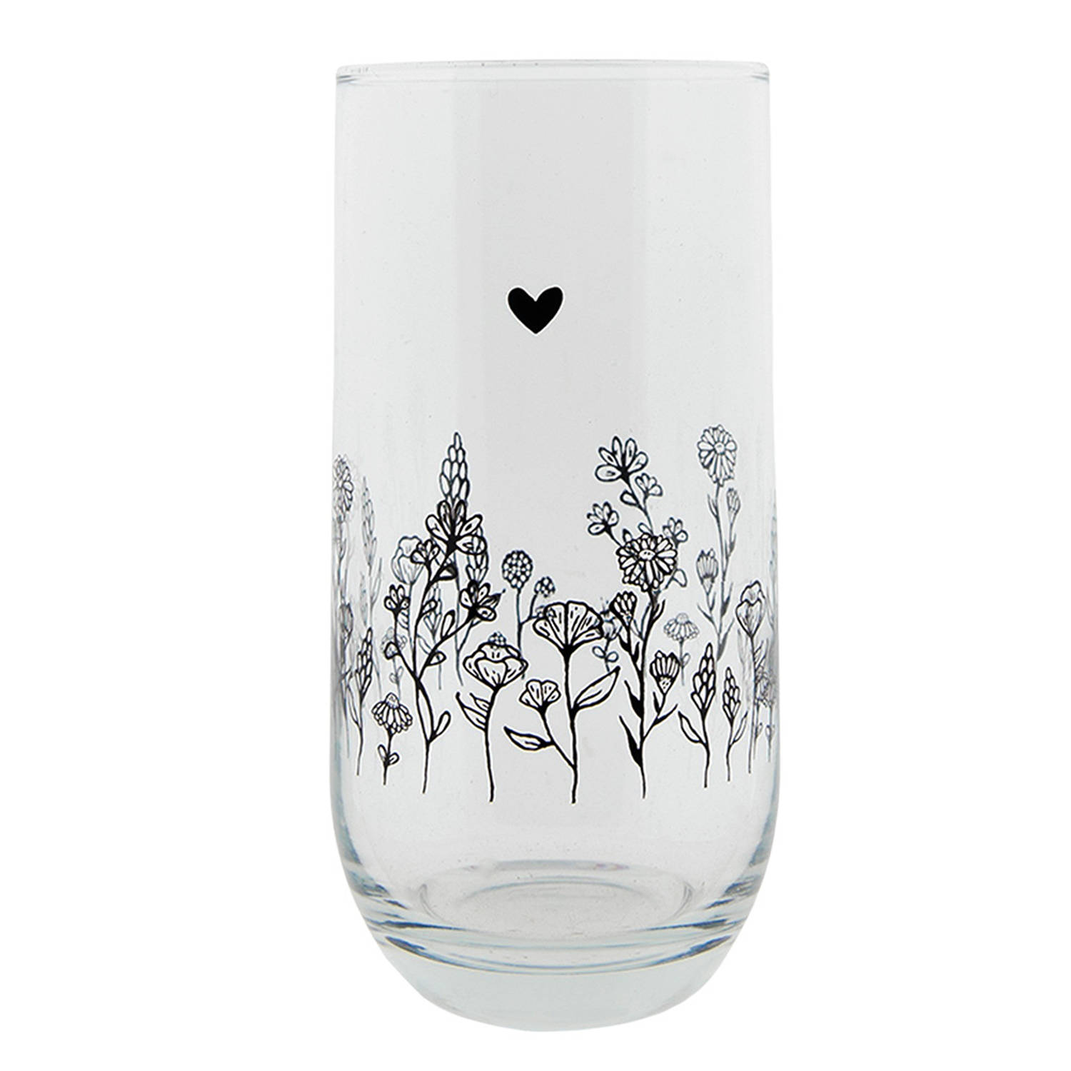 Clayre & Eef Waterglas Ø 6*14 Cm-280 Ml Transparant Glas Bloemen Drinkbeker Drinkglas Transparant Dr