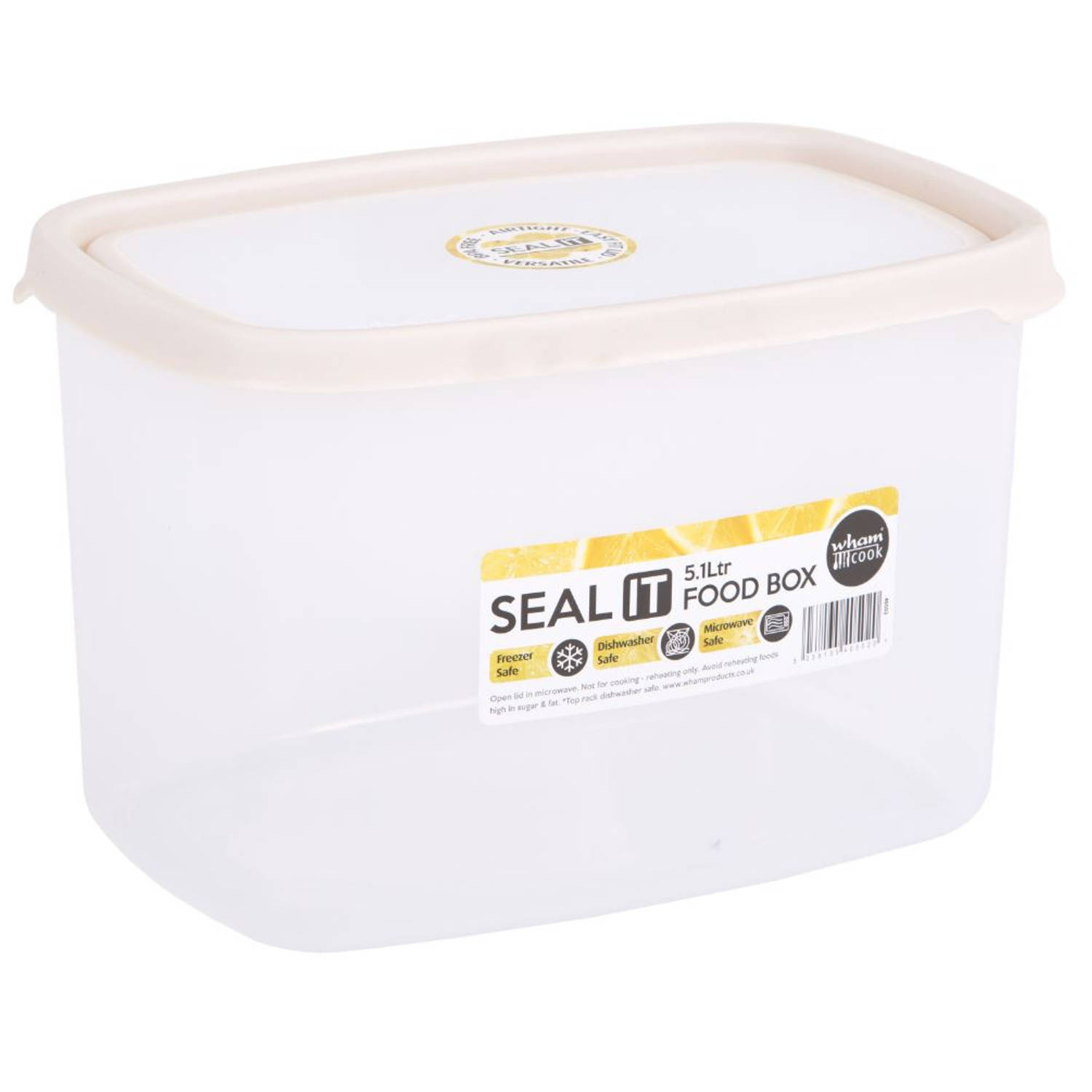 Wham vershoudbak Seal It 5,1 liter polypropyleen crème