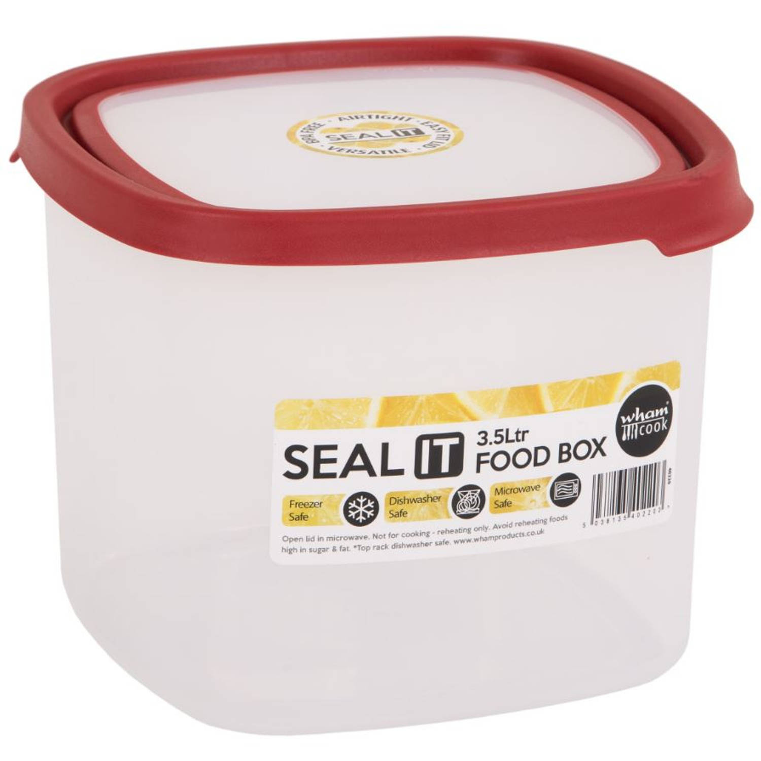 Wham vershoudbak Seal It 3,5 liter polypropyleen rood