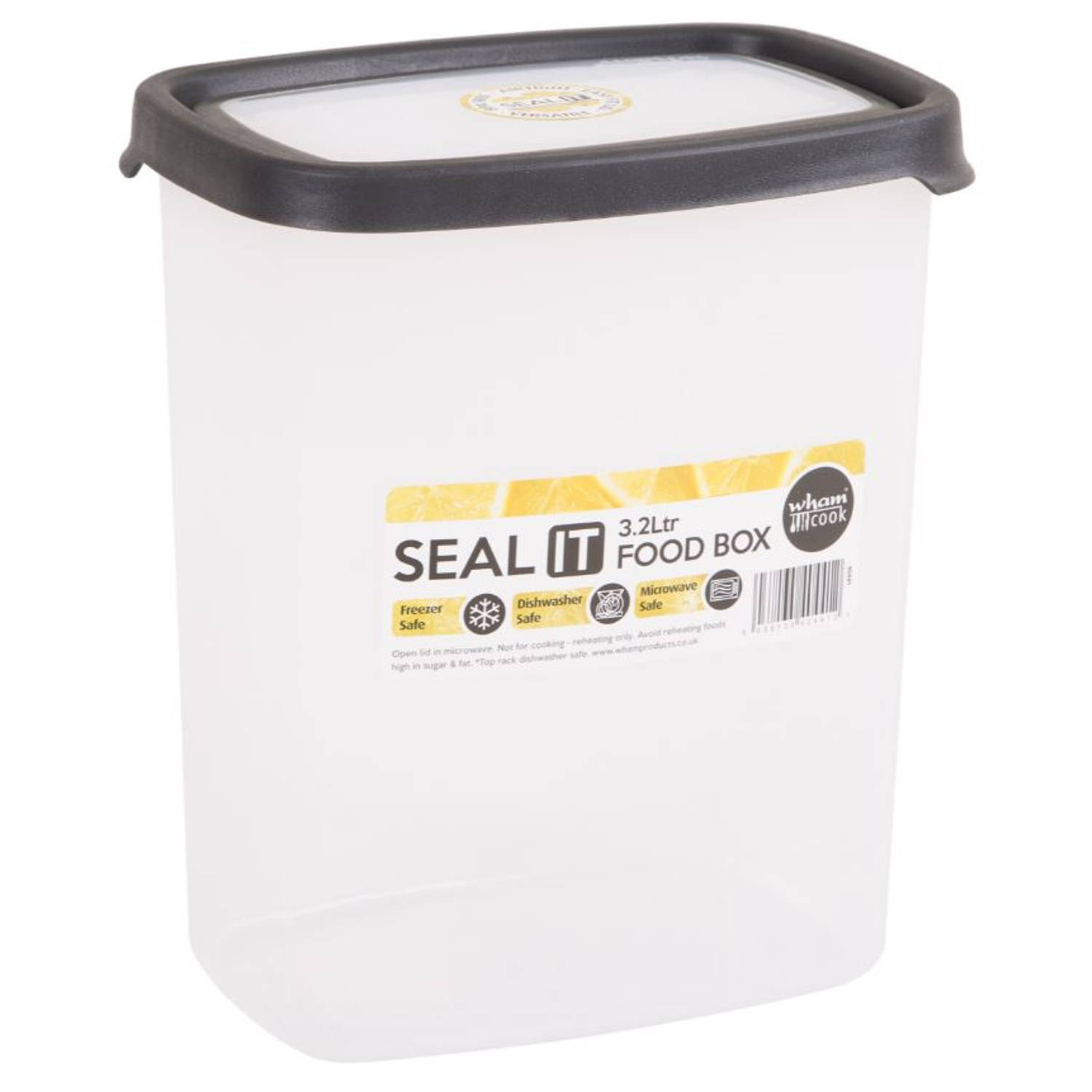 Wham vershoudbakken Seal It 3,2 liter zwart 2 stuks