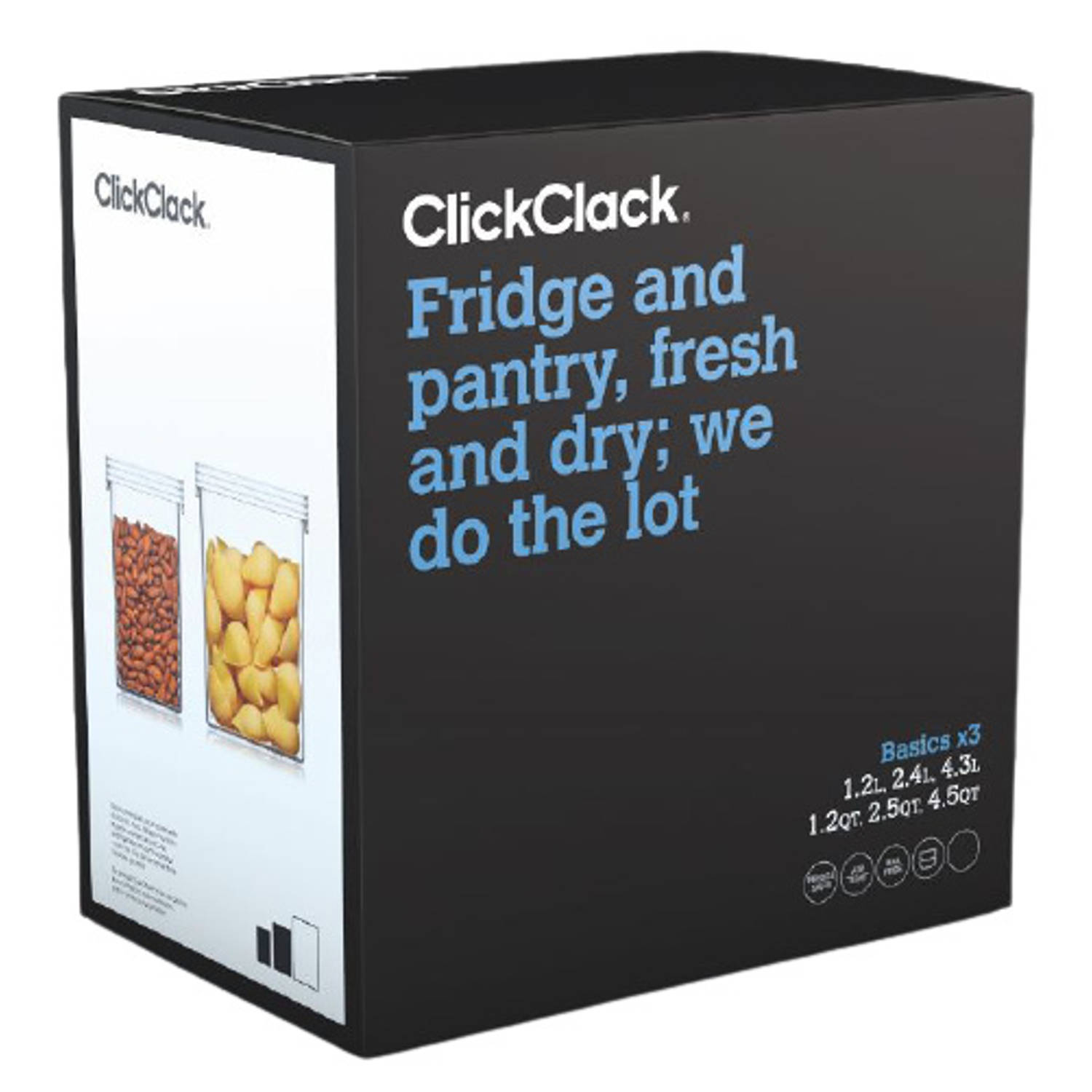 ClickClack vershouddozen Basics polycarbonaat 3-delig