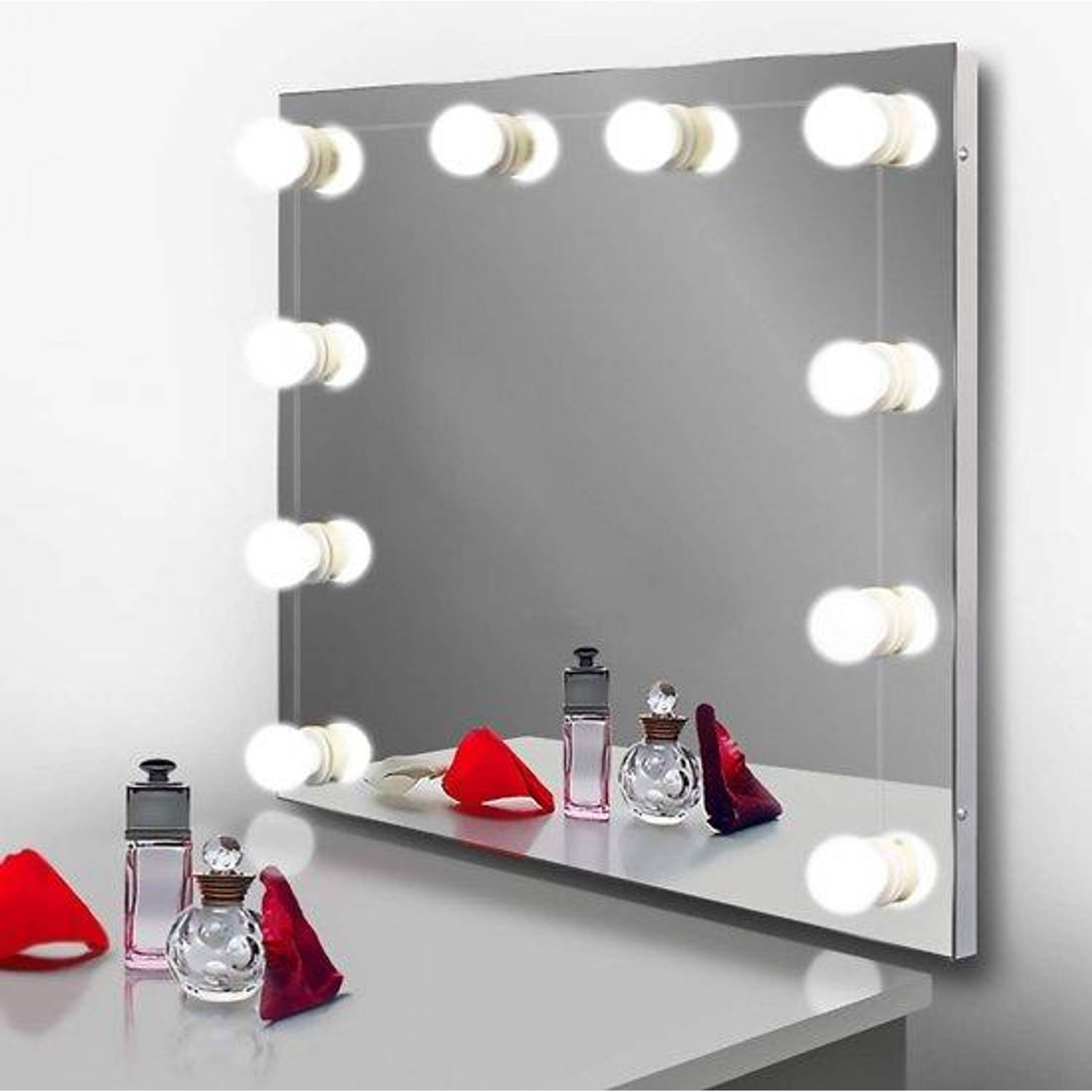 Hollywood Spiegellampen met 10 lampen – Dimbare Make Up Spiegel – 4 meter kabel | Blokker