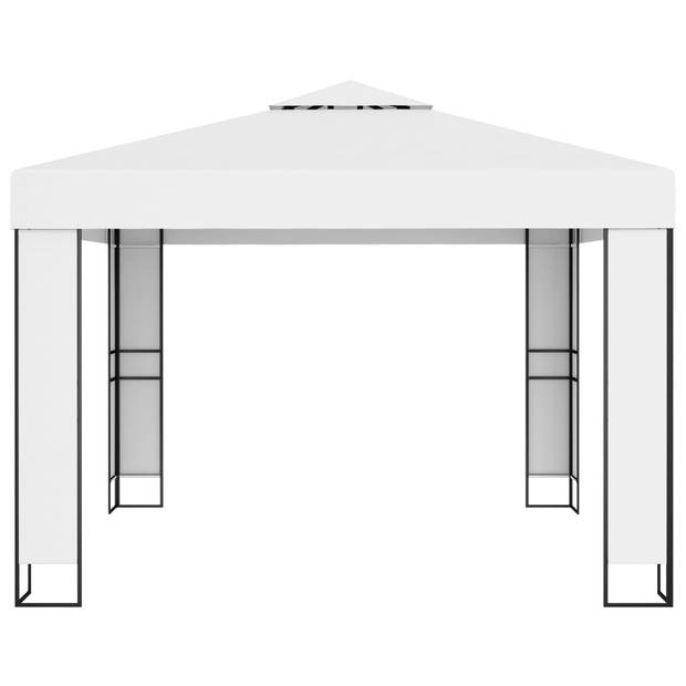 vidaXL Prieel met dubbel dak 3x3 m wit