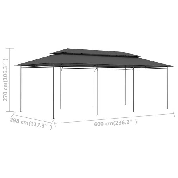 vidaXL Prieel 600x298x270 cm antraciet