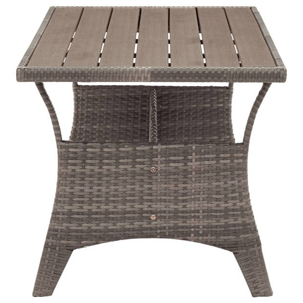 vidaXL Tuintafel 120x70x66 cm poly rattan grijs